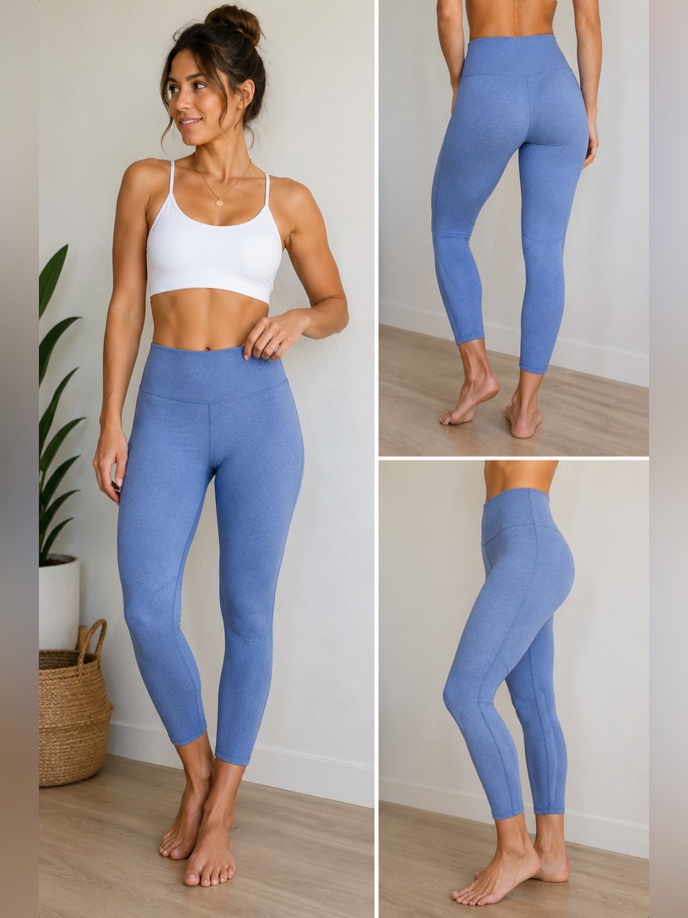 Outdoor Voices Womens Blue 7/8 Leggings High-Waist Size Small